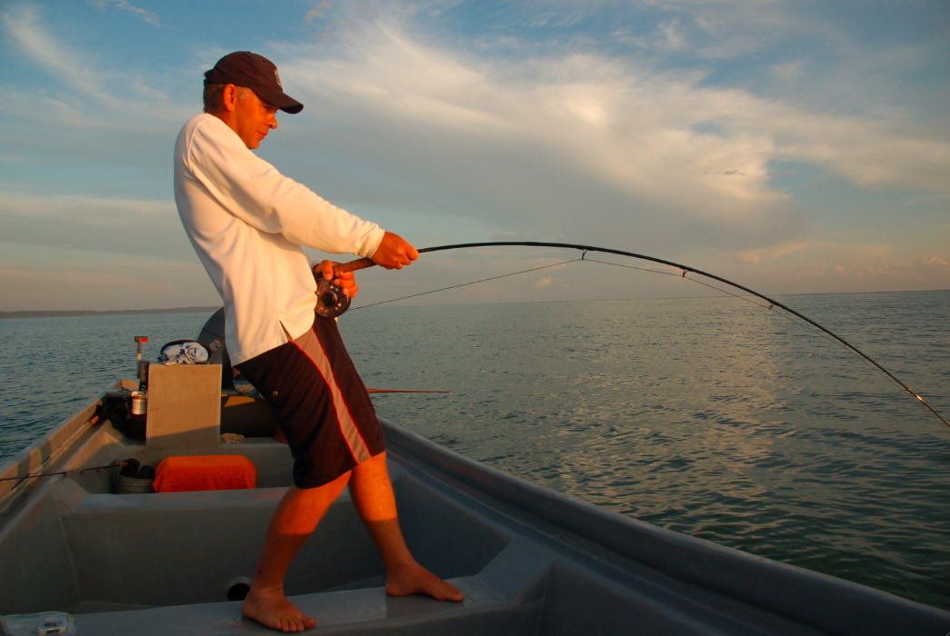 ricko fighting a tarpon